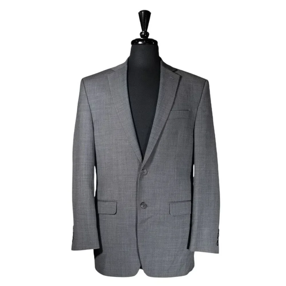 Chaps Ralph Lauren Mens Blazer Gray Wool Blend Stretch Jacket Sport Coat 38R